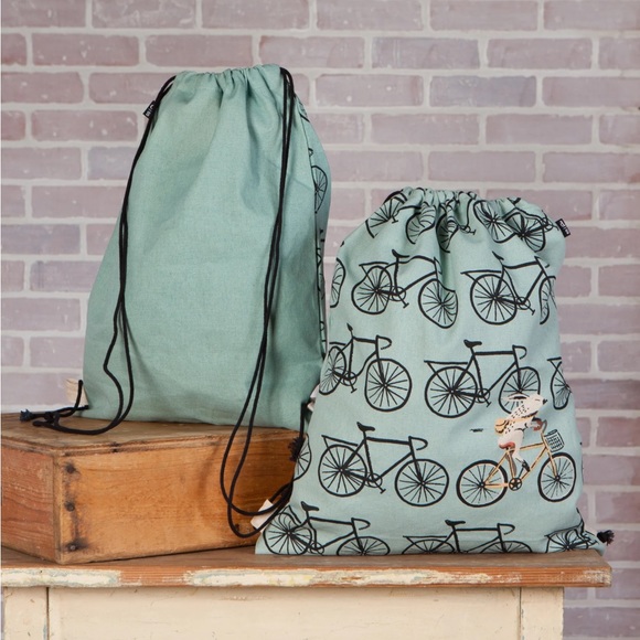 bicycle lovers gift-“Wild Rider” design sketchbook & cotton canvas backpack-NWT - Picture 4 of 16